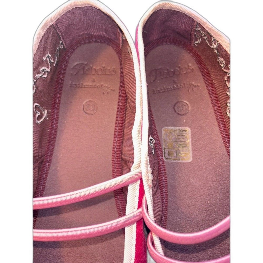 Flabelus Intimately FP Velvet Magenta Flats Sz 7.5 Valentines Romantic feminine - Picture 4 of 11